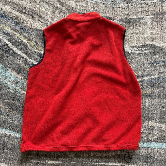 Men's Ouray H F Bar Ranch Saddlestring Wyoming Red Fleece Zip Vest Jacket Sz XL - Picture 3 of 4